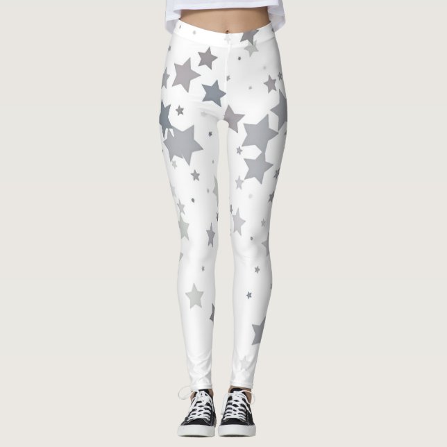 Leggings Piedra lumbar lumbar de estrella azul gris (Anverso)