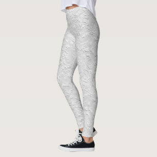 Leggings Piedra texturizada blanca, arte abstracto monocrom