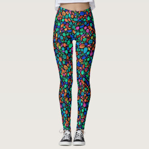 Leggings Piedras del Mar Coloridas Abstractas con Lunares A