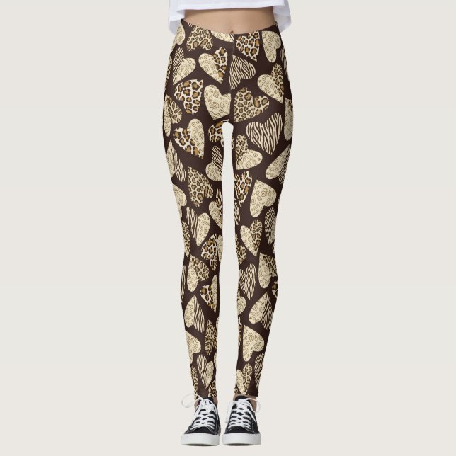 Leggings Piel animal con los corazones (Anverso)