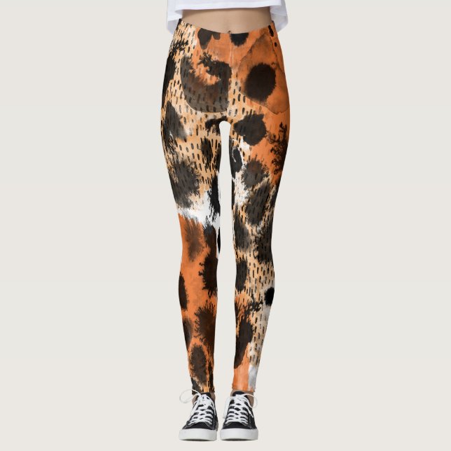 Leggings Piel animal: patrón de leopardo creativo. (Anverso)