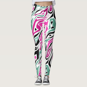 Leggings Piel de cebra abstracta sin costuras de cuero mode