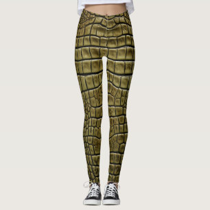 Leggings Piel de cocodrilo Imprimir piernas marrones y pant