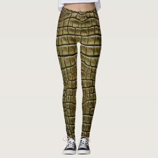 Leggings Piel de cocodrilo Imprimir piernas marrones y pant