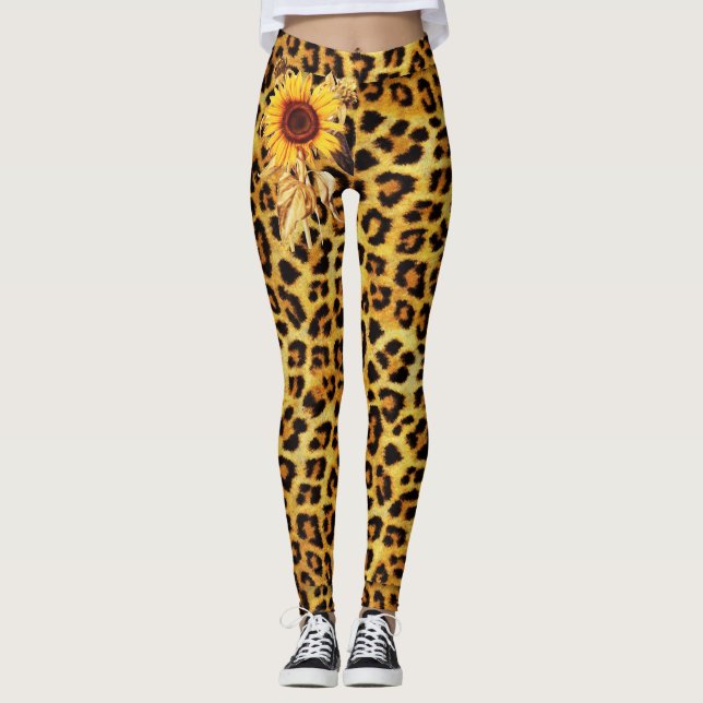 LEGGINGS PIEL DE LEOPARDO IMPRESO CON FLORES (Anverso)