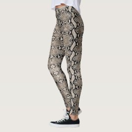 Leggings Piel de serpiente de Bronze Python