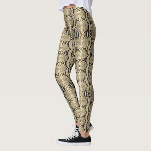Leggings Piel de serpiente de la caja de tono dorado exóti