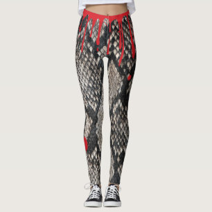 Leggings Piel de serpiente del pitón de Halloween - sangre