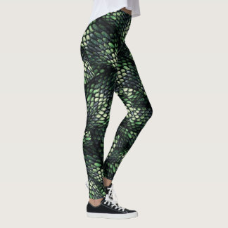 Leggings piel de serpiente, piel de serpiente verde y negra