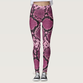 Leggings Piel de serpiente rosa y negro