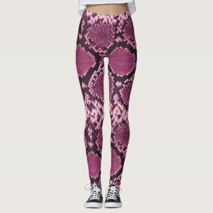 Leggings Piel de serpiente rosa y negro