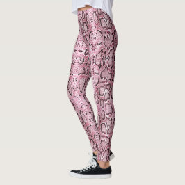 Leggings Piel de serpiente rosado de Anaconda encallado
