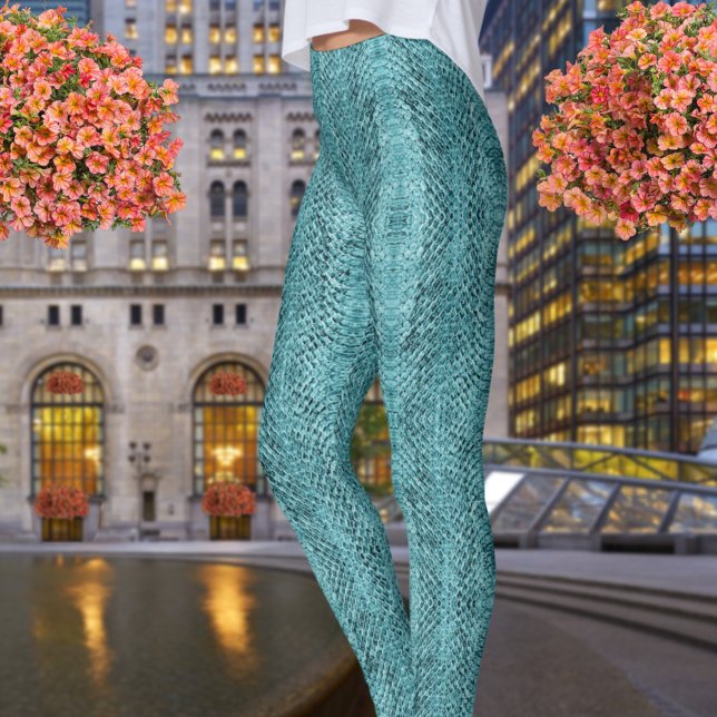 Leggings Piel de serpiente verde azulado de la pantalla azu (Subido por el creador)