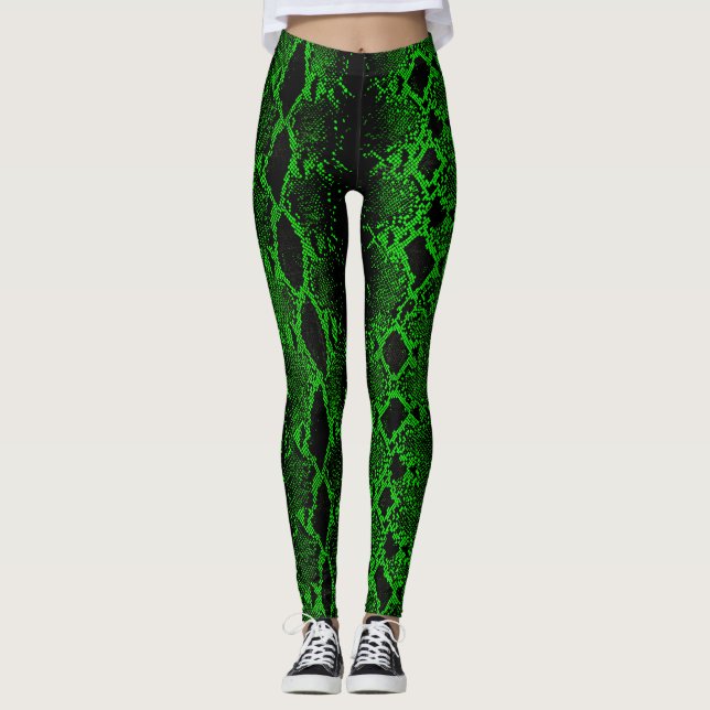 Leggings Piel de serpiente verde negro (Anverso)