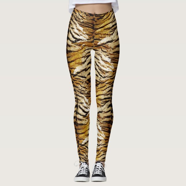 Leggings Piel de tigre, elegante, tigre, rayado, huella ani (Anverso)