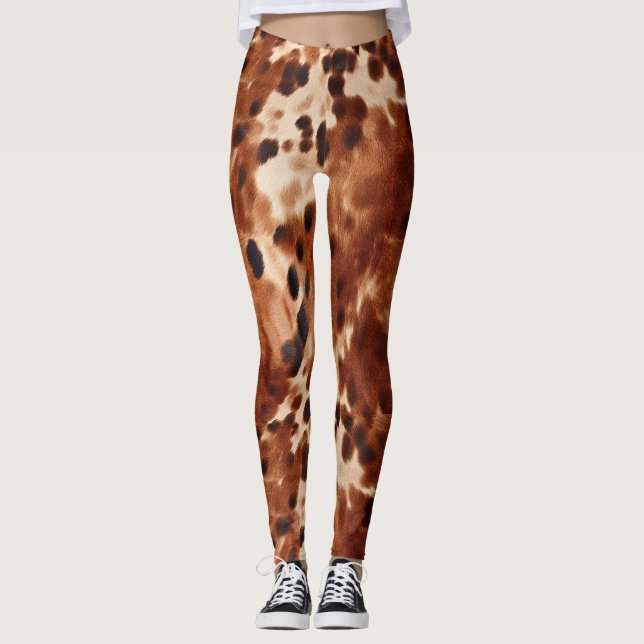 Leggings Piel de vaca de Crema Negra Marrón Occidental (Anverso)