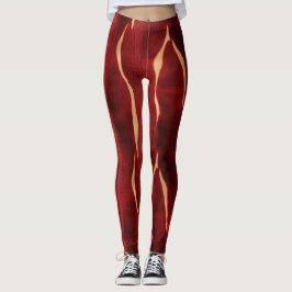 Leggings Piel de vaca de Crema Roja Occidental