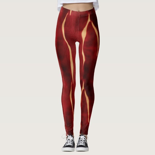 Leggings Piel de vaca de Crema Roja Occidental (Anverso)