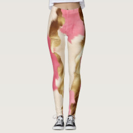 Leggings Piel de vaca de oro de crema rosa