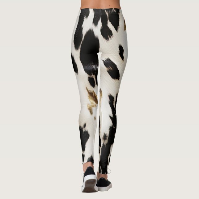 Leggings Piel de vaca del Suroeste del Oro Blanco Negro (Reverso)