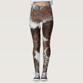 Leggings Piel de vaca rústica de estilo occidental