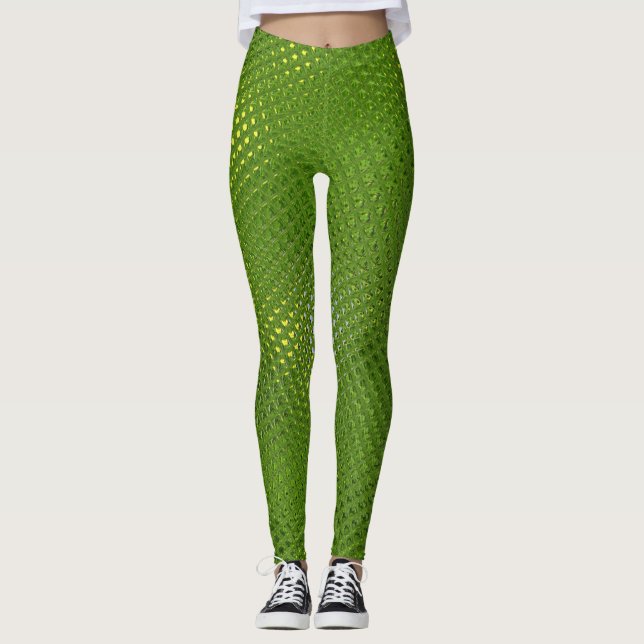 Leggings Piel lagartija Imprimir piernas amarillas verdes (Anverso)