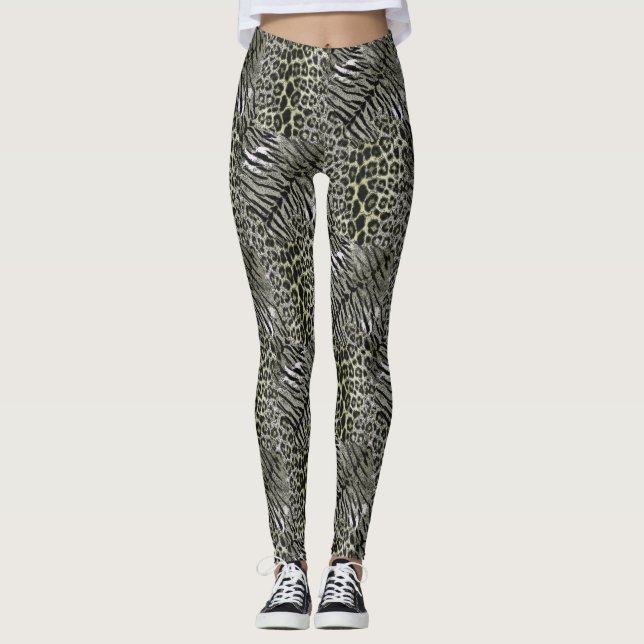Leggings Piel tigre leopardo gato rayado de moda (Anverso)