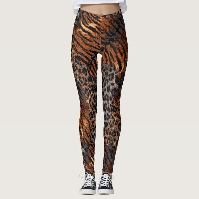 Leggings Piel tigre leopardo gato rayado de moda (Anverso)