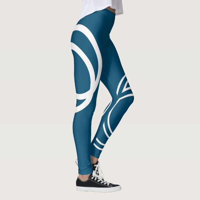 Leggings Pierna de círculos intersectados monocromo blanco  (Derecha)