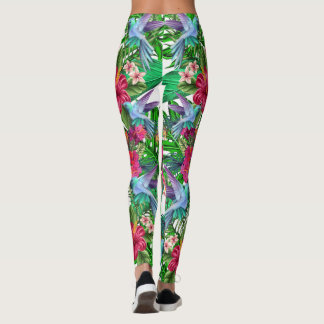 Leggings Pierna de colibríes del paraíso tropical CBDOilPri