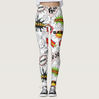 Leggings Pierna de cómic retro Pop Art