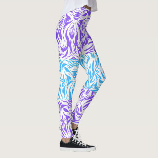 Leggings Pierna de patrón de remolino abstracto morado y az