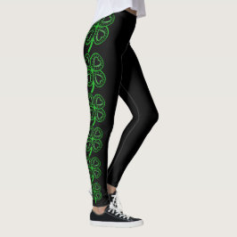 Leggings Pierna del día de St Patrick del corazón del