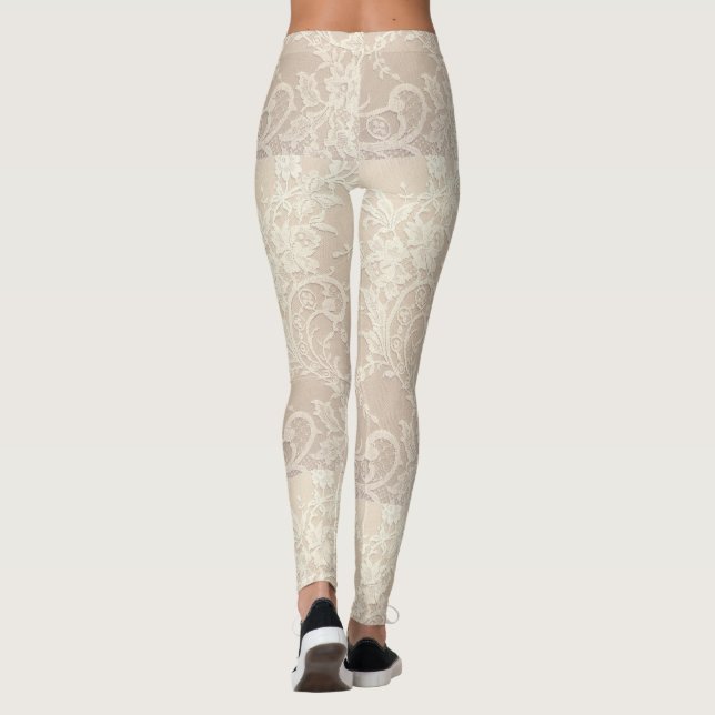 Leggings Piernas a rayas beige (Reverso)