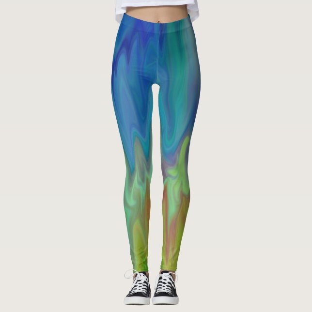 Leggings Piernas abstractas azules (Anverso)