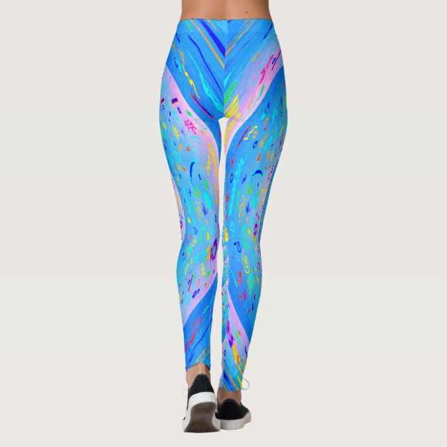 Leggings Piernas abstractas de espiral azul (Reverso)