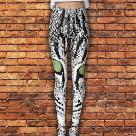 Leggings Piernas acuáticas del gato de Tabby de ojos verdes