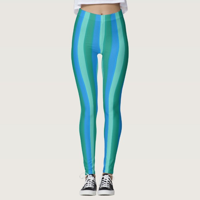 Leggings Piernas atómicas Verde azuladas y turquesas (Anverso)