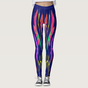 Leggings Piernas azul marino con estampado floral