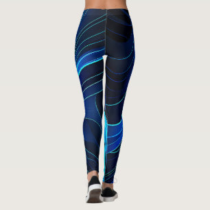 Leggings Piernas azul neón y negro con patas futuristas
