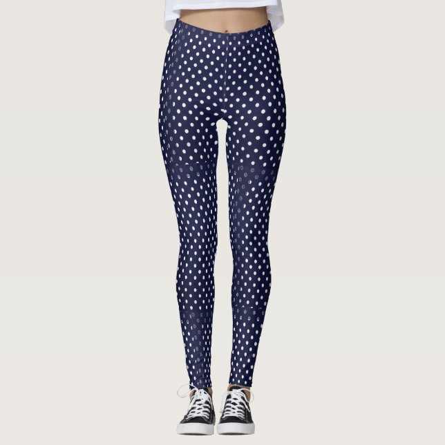 Leggings Piernas azules con puntos blancos (Anverso)