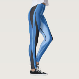 Leggings Piernas azules con rayas negras onduladas
