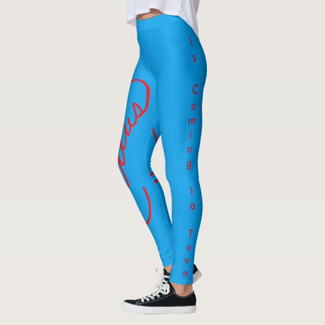 Leggings Piernas azules de nieve de Santa Claus (Izquierda)