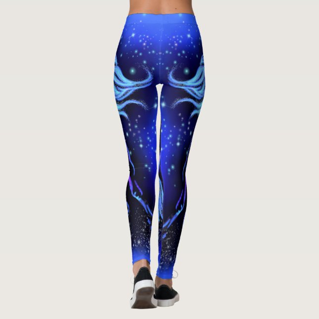 Leggings Piernas azules para caballos en marcha (Reverso)
