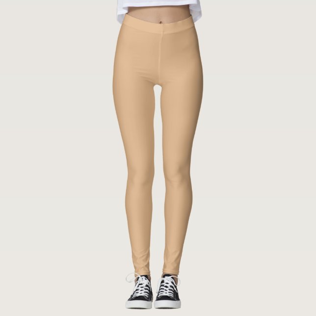 Leggings Piernas beige de arena sólida, neutra de primavera (Anverso)