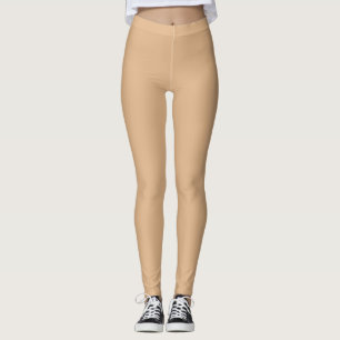 Leggings Piernas beige de arena sólida, neutra por muelle