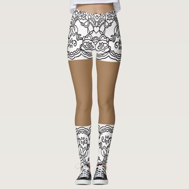 Leggings Piernas Beige Miniturales-XS-XL (Anverso)