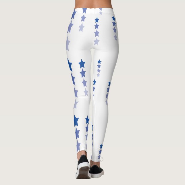 Leggings Piernas blancas con estrellas azules (Reverso)