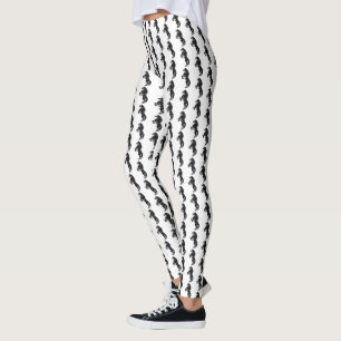 Leggings Piernas blancas de caballos salvajes de color negr