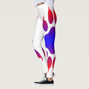 Leggings Piernas blancas de impresión de pies de tigre